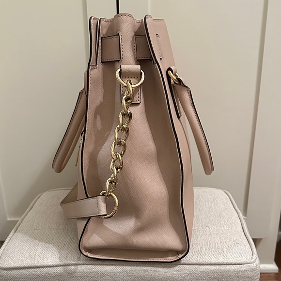 EUC Michael Kors Hamilton PINK Tote Bag with Gold Accents - Picture 7 of 10